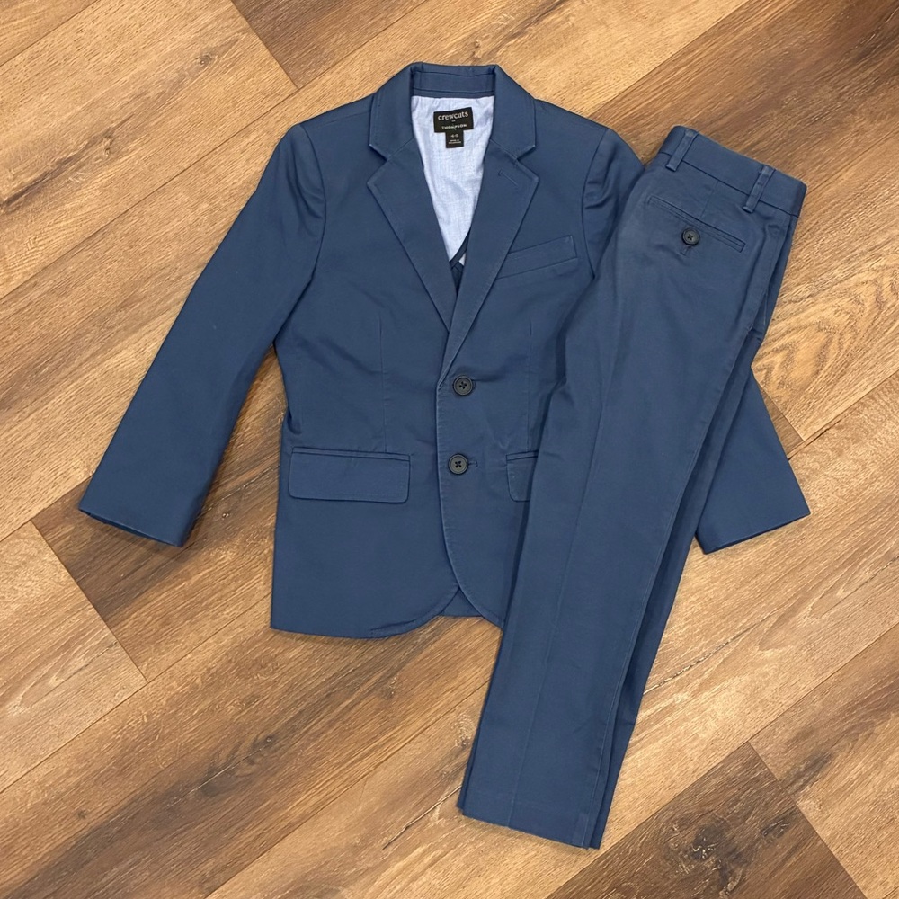 Crewcuts Blue Suit Set Blazer Jacket Dress Pants Matching Outfit Easter 4/5 Boy